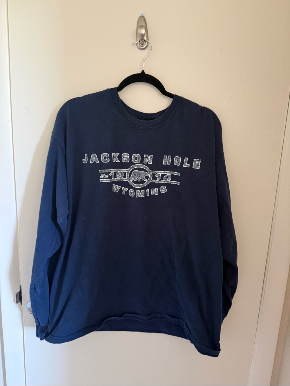Jackson Hole Wyoming Navy long sleeve shirt